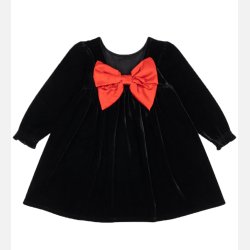 Konges Sljd black Gia dress  Bld velourkjole med dekorativ sljfe