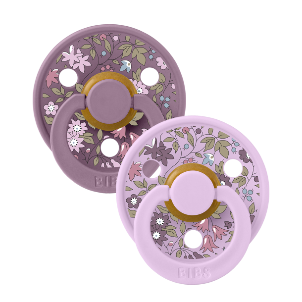 BIBS x LIBERTY Colour 2 Pack Chamomile Lawn - Violet Sky size 2 - round