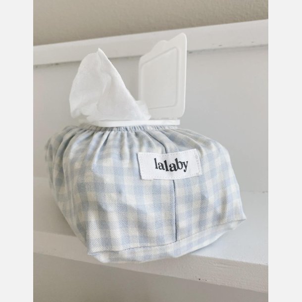 Lalaby Wet wipe cover blue gingham